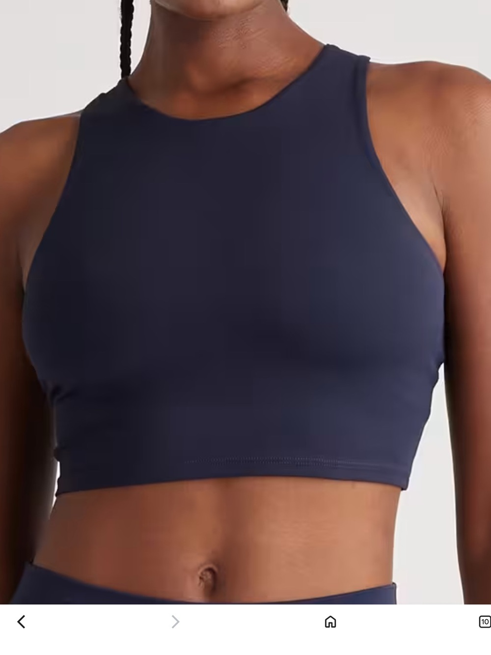 NWT Ultra-Form High Neck Cropped Tank In Deep Navy Size Small